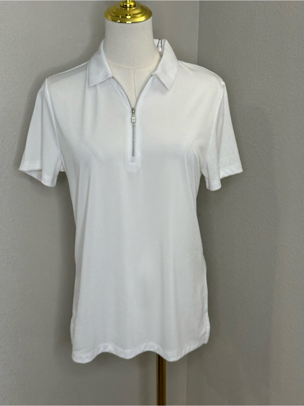 Callaway White Opti-Dri 1/4 Zip Golf Polo Women’s M NWT